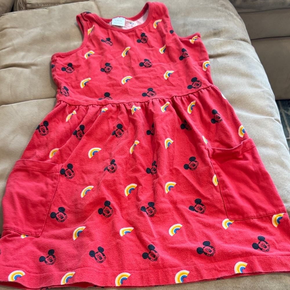 Disney Red Dress with Mickey and Rainbow Accents